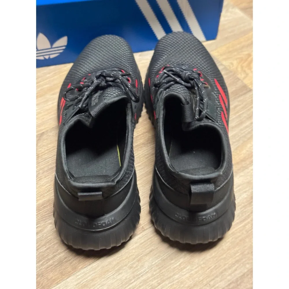 Adidas Kaptir 4.0 Mens Running Shoes Black Solar Red Sneaker Size 11